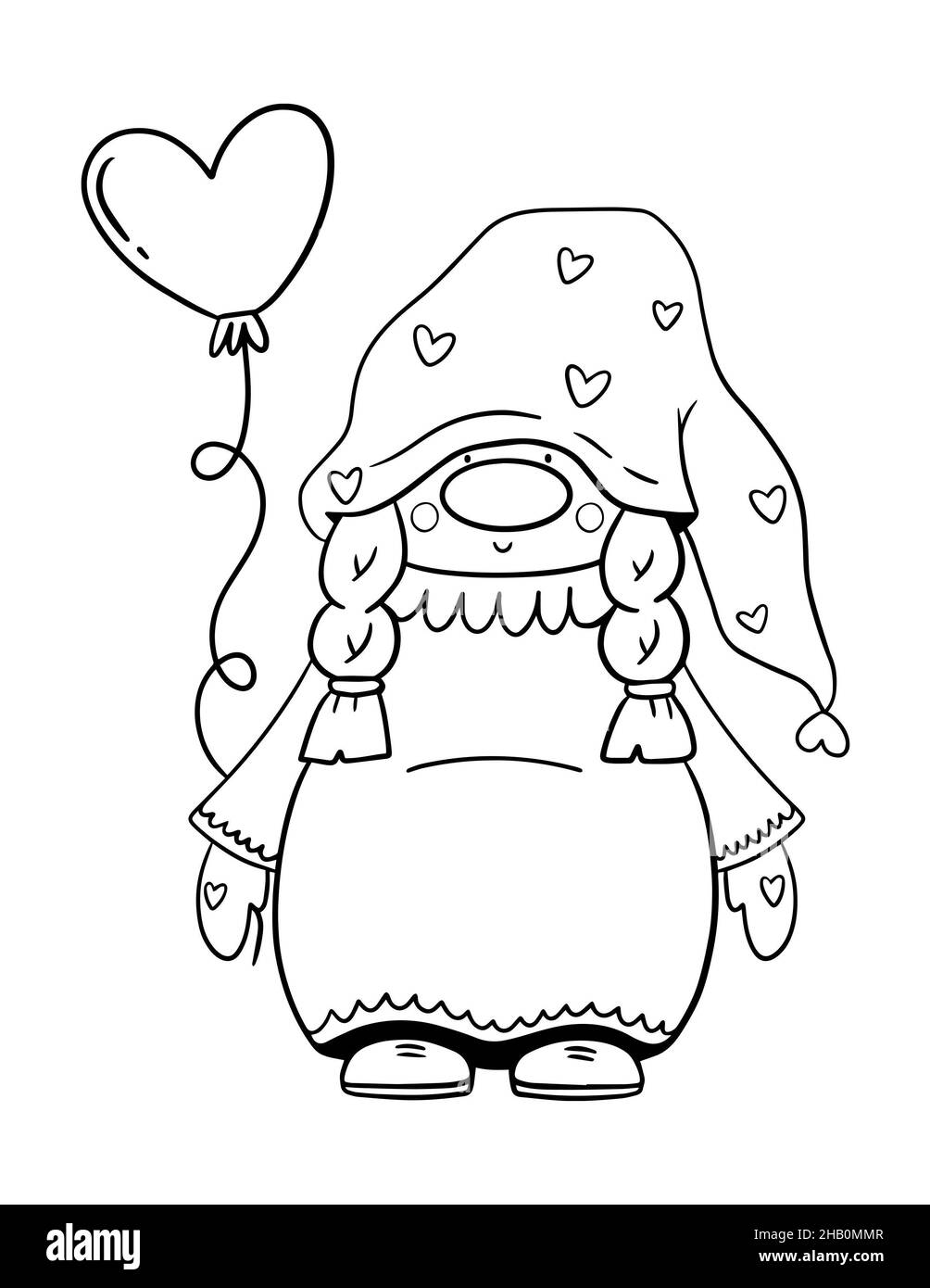Heart valentine card coloring page hi