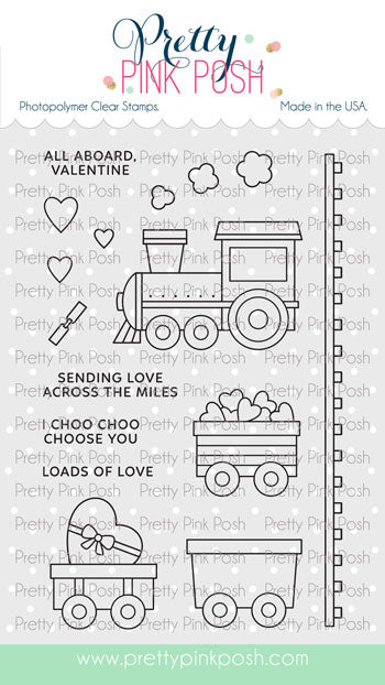 Valentine train stamp set â pretty pink posh llc