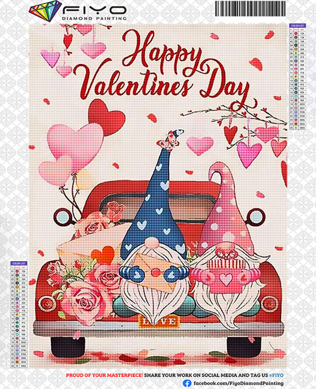 Diamond painting valentine day painting diamond pink mosaic