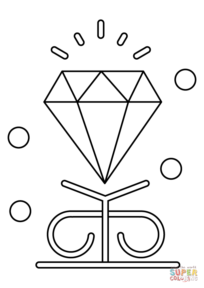 Valentines day diamond stone coloring page free printable coloring pages