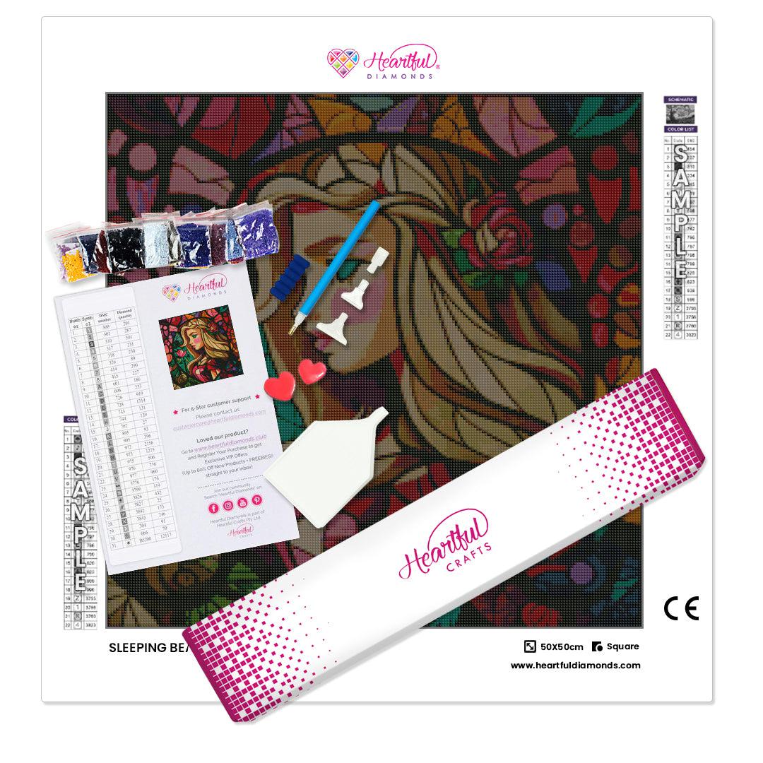 Sleeping beauty stained glass diamond painting kit â heartful diamonds