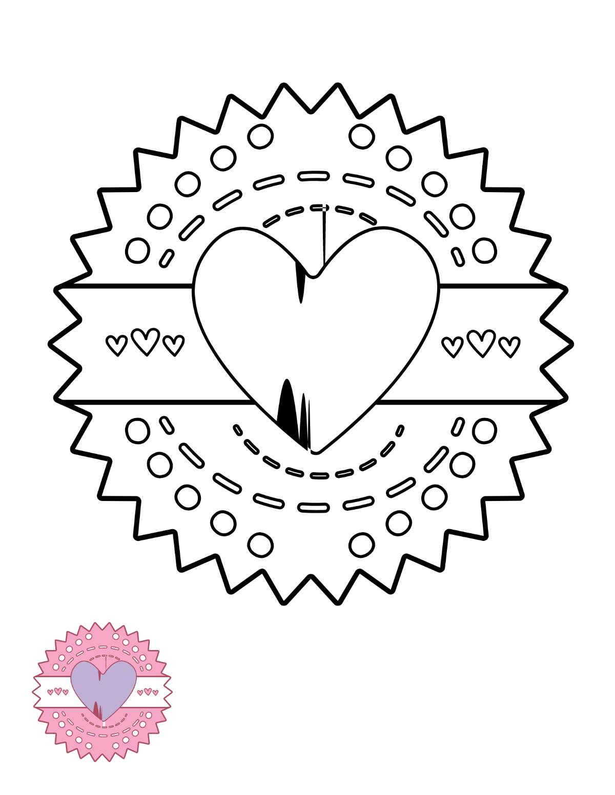 Free heart coloring page s examples