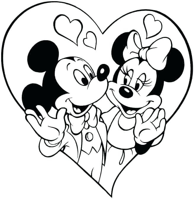 Valentines disney coloring pages