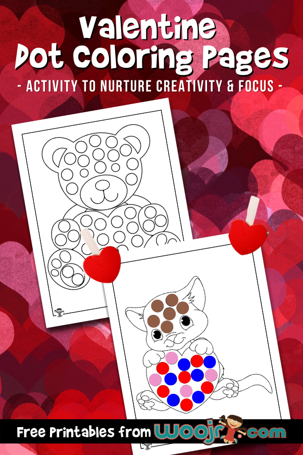 Valentine dot coloring pages woo jr kids activities childrens publishing