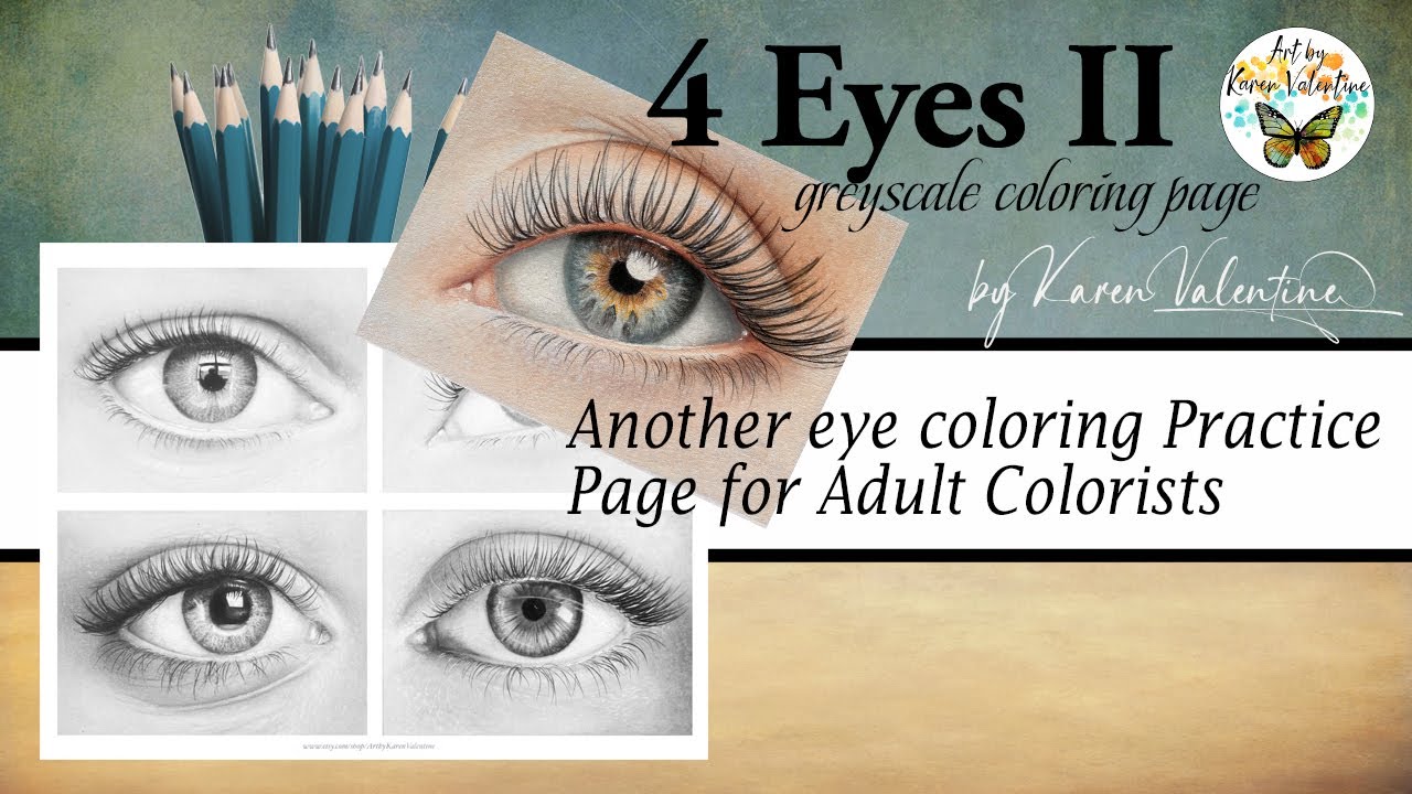 Eyes ii greyscale coloring page eye