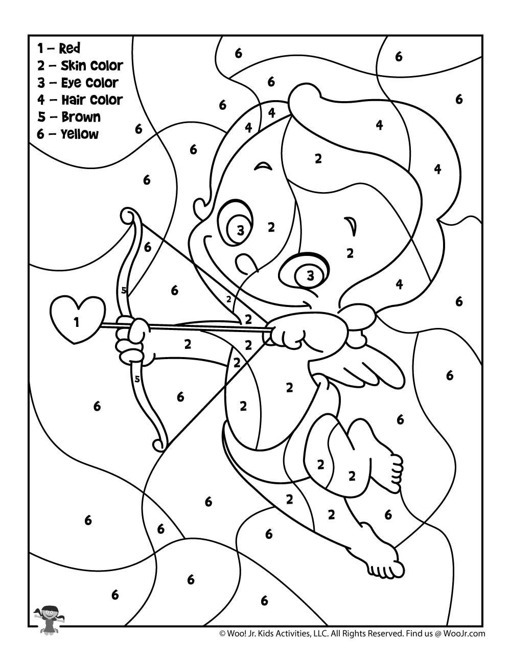 Valentines day color by number pages woo jr kids activities childrens publishing