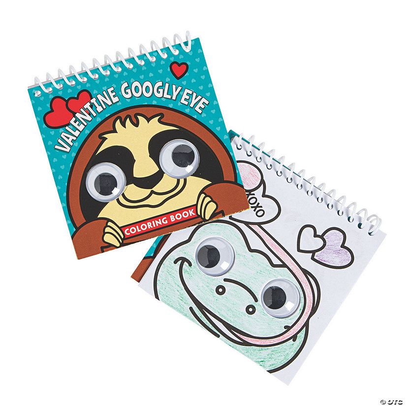 Valentine googly eyes spiral coloring books