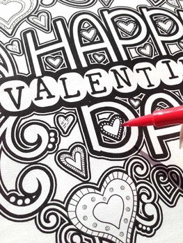 Valentines day coloring pages for adults teens by tracee orman