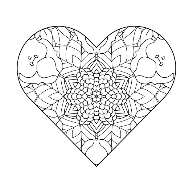 Premium vector heart coloring page valentines day coloring page adult coloring page coloring book for adults