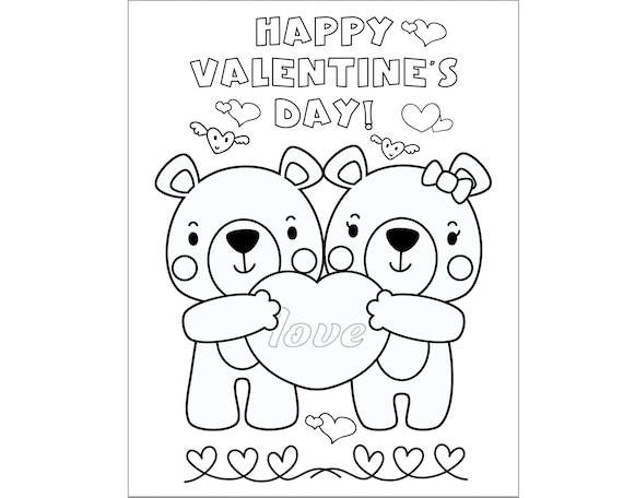 Printable valentine coloring pages for kids