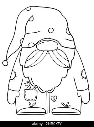 Valentines gnomes coloring book page happy valentines day coloring card for kids stock photo