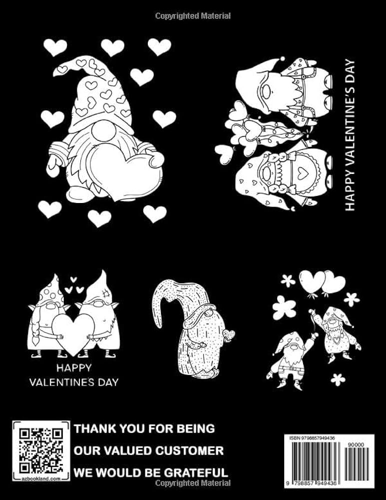 Midnight valentine gnom coloring book stunning coloring pag on black background for teens adults to have fun and relax ideal gift for special occasions schneider christian libros