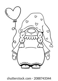 Valentine gnome coloring page images stock photos d objects vectors