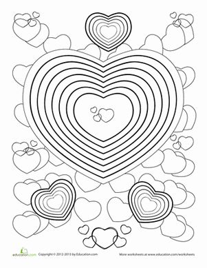 Hearts worksheet education heart coloring pages valentine coloring pages valentines day coloring page