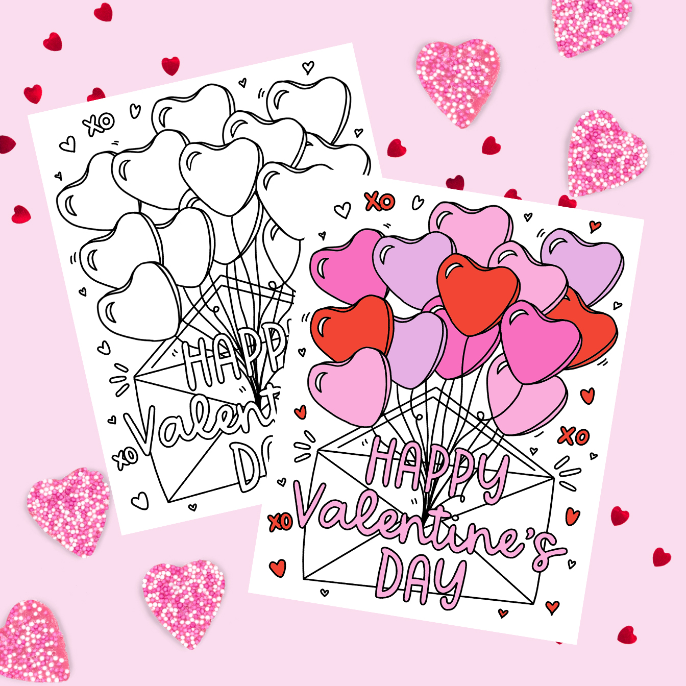 Free happy valentines day coloring page