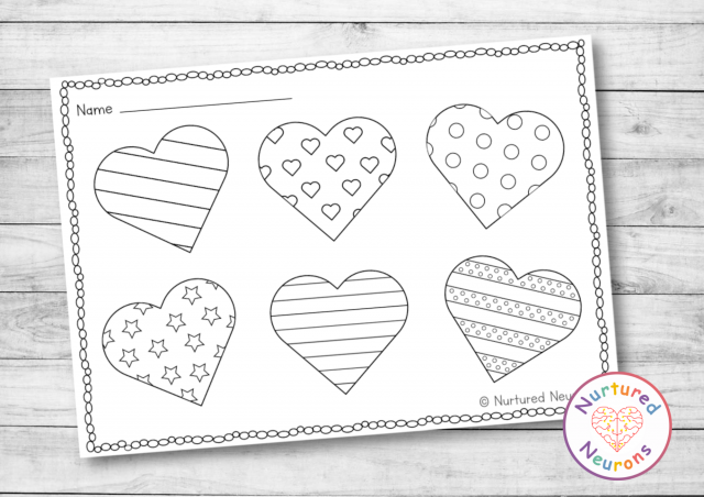 Simple heart coloring pages valentines day printable