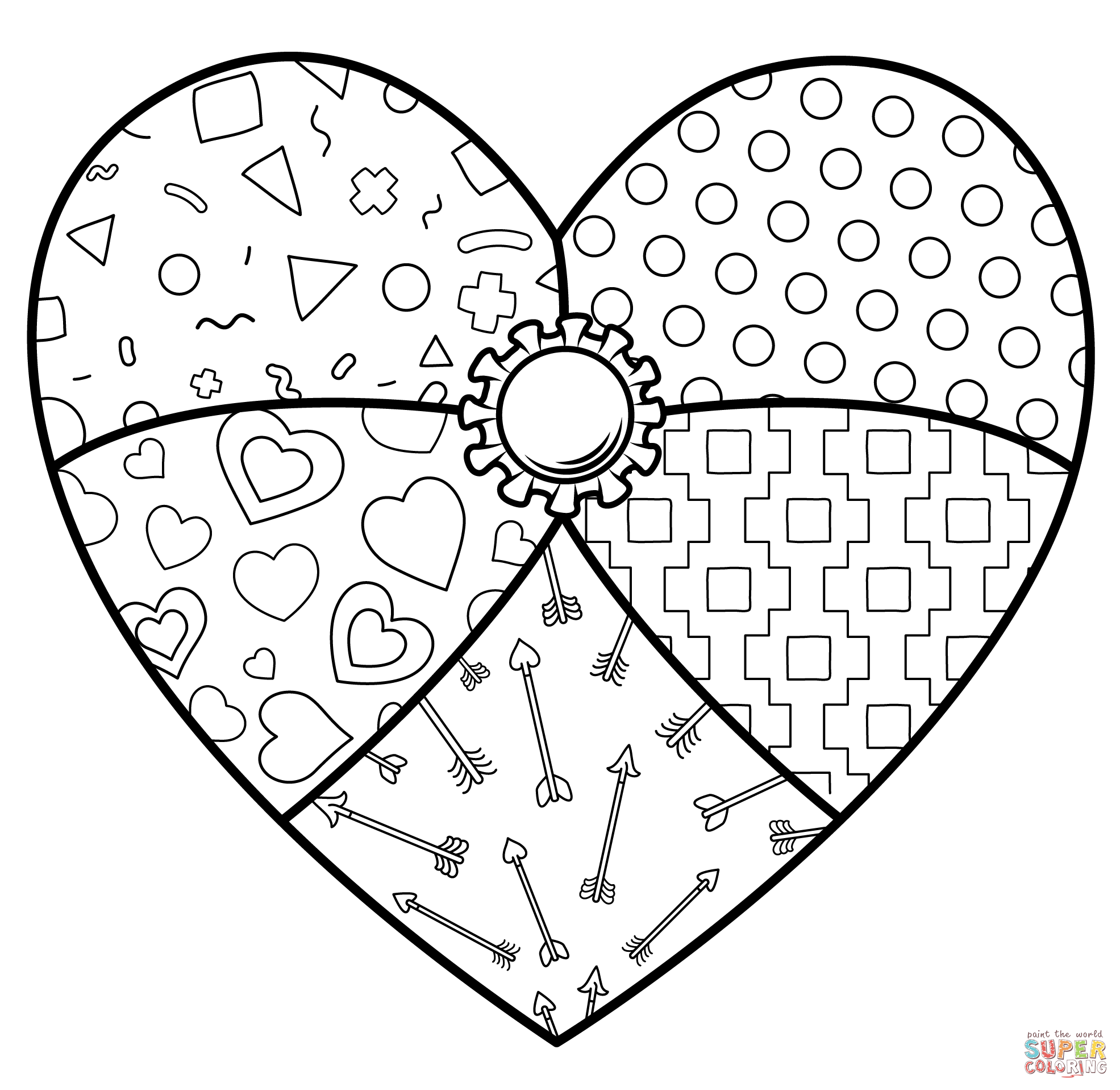 Valentines heart coloring page free printable coloring pages