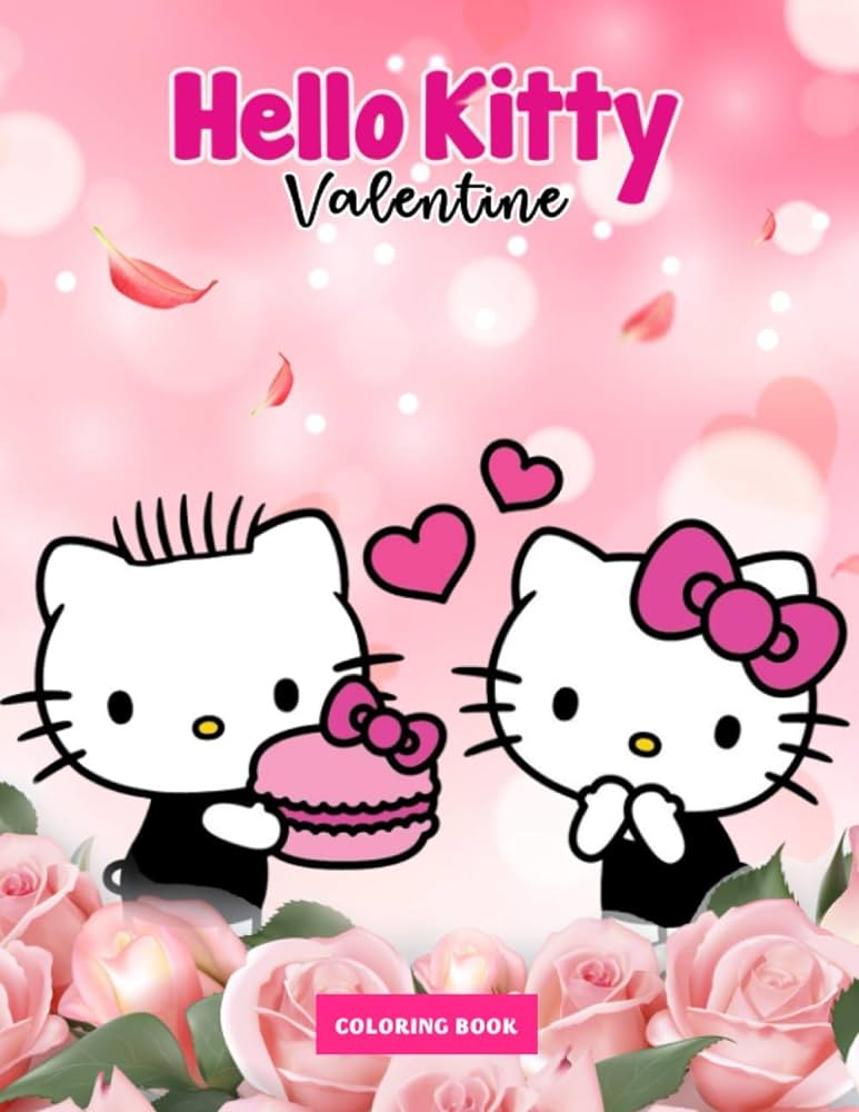 Hello kitty valentine coloring book kawaii hello kitty coloring books for all fans with coloring pages smith pandora books