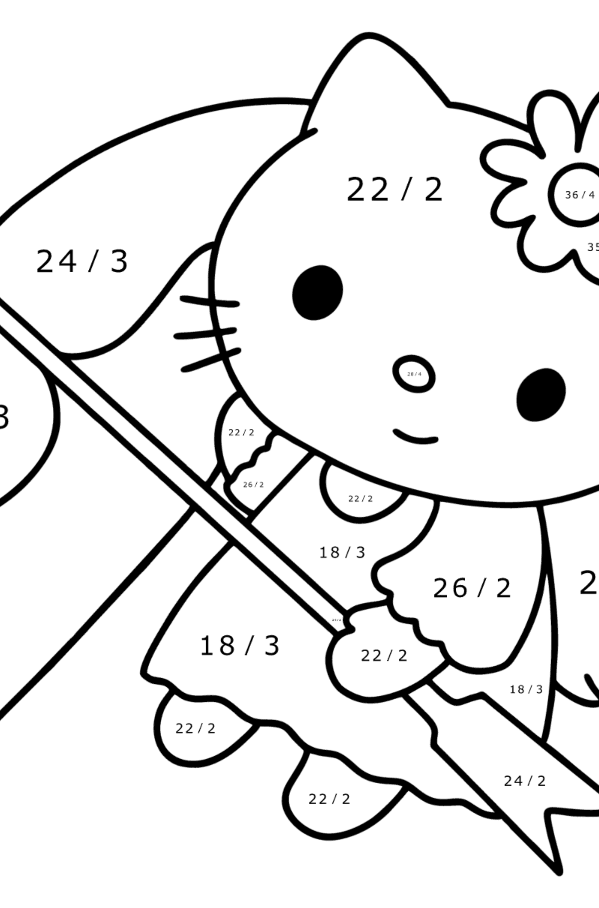 Hello kitty on valentines day coloring page â online and print