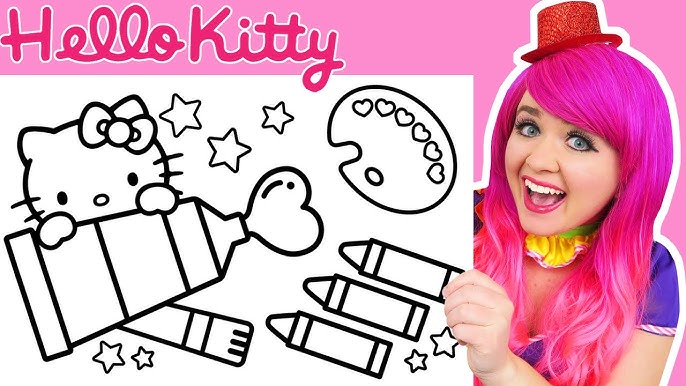Coloring hello kitty hearts valentines day