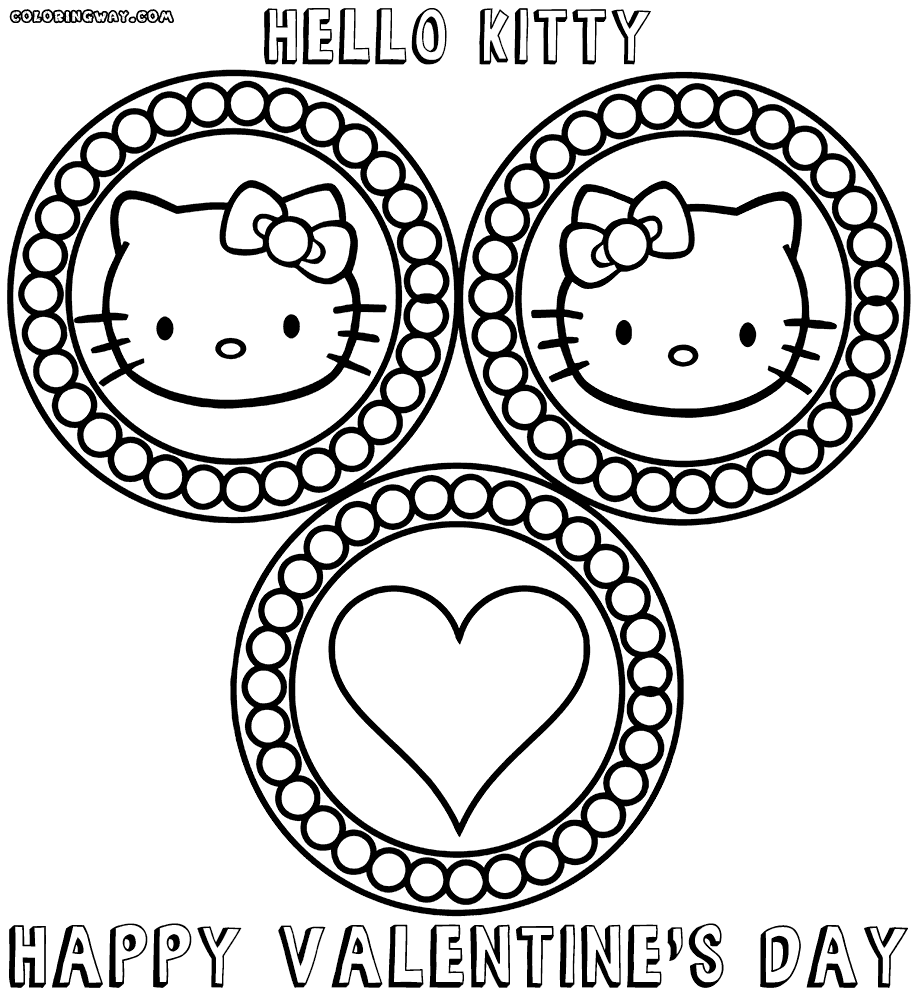 Hello kitty valentines coloring pages coloring pages to download and print