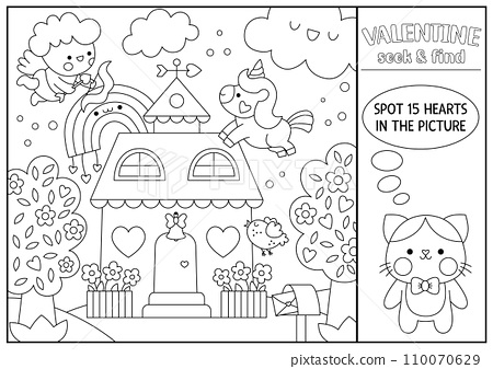 Vector saint valentine black and white