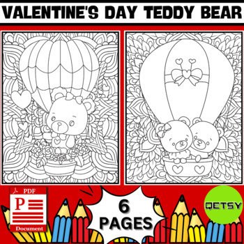Valentines day teddy bear coloring pages mindfulness coloring sheets