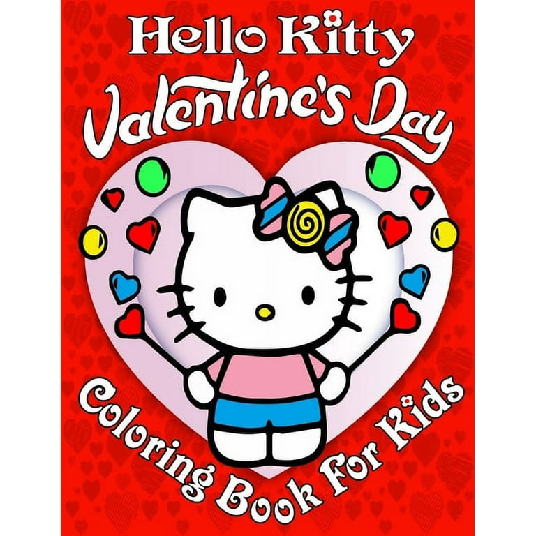Hello kitty valentines day coloring book for kids simple valentines day relaxing fun coloring pages for cute lovers paperback