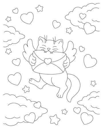 Kitty coloring page stock vector illustration and royalty free kitty coloring page clipart