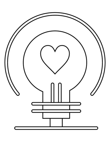 Valentines day love light bulb coloring page free printable coloring pages