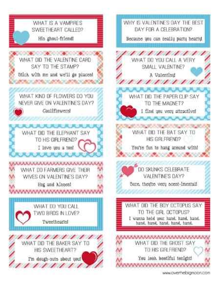 Free printable valentines lunch box joke cards