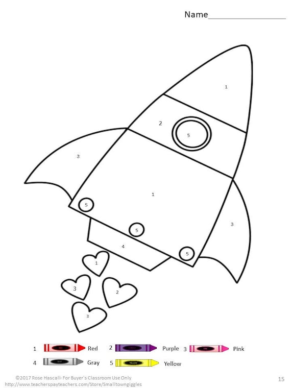Valentines day color by number coloring pages fine motor skill early childhood preschool kindergarten special education autism math