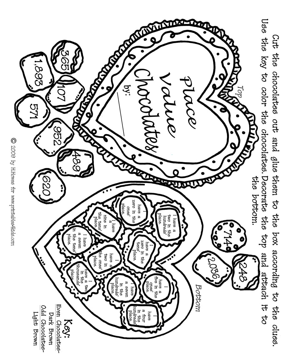 Valentines day math worksheet â printables for kids â free word search puzzles coloring pages and other activities