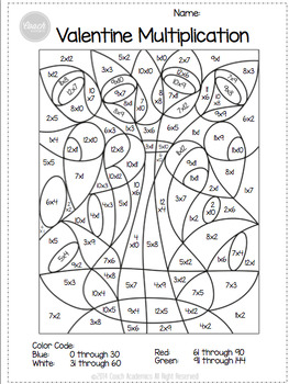 Valentines day math coloring pages by coach academics tpt