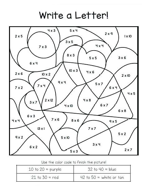 Valentines color by number