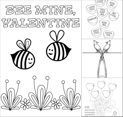 Valentines day coloring pages
