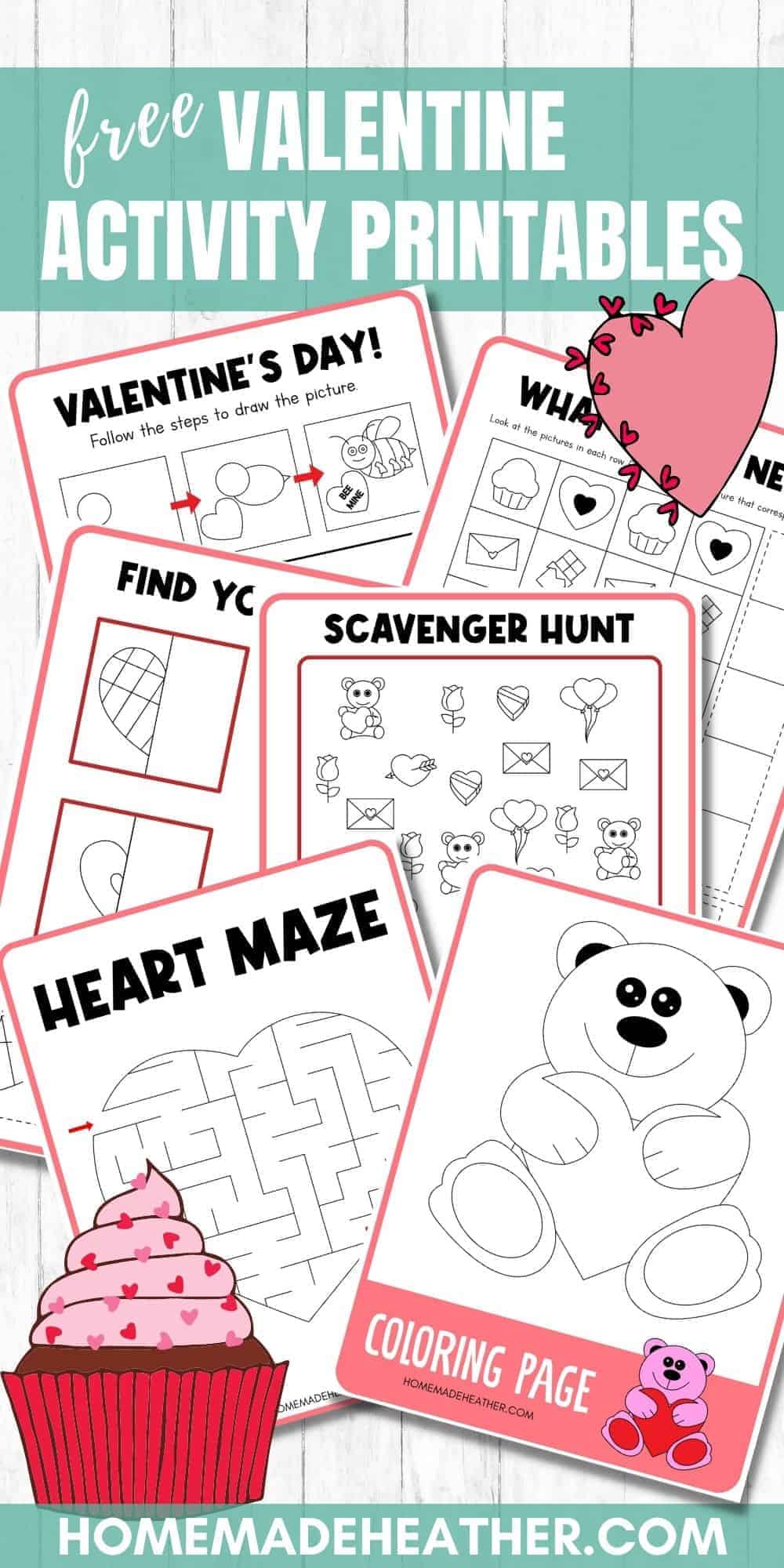 Free valentine activity printables homemade heather