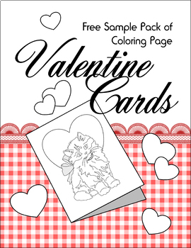 Free printable valentine cards coloring pages
