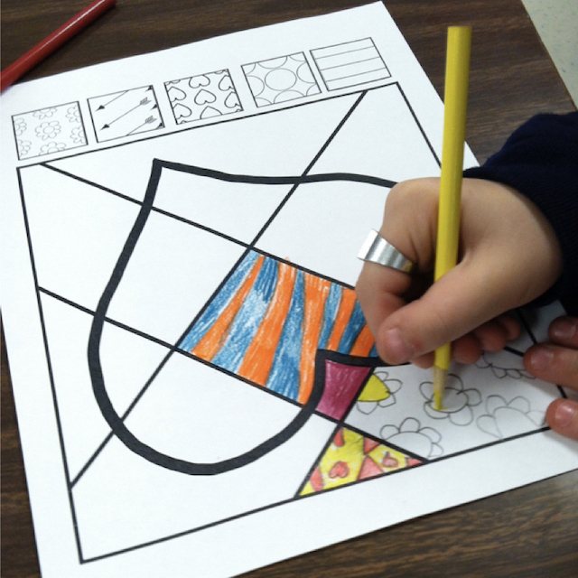 Valentines day rebus pop art heart activity