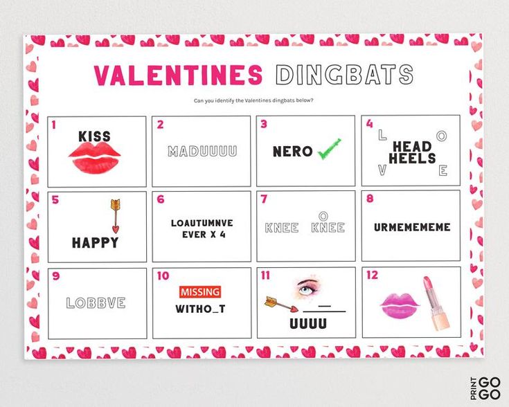 Valentines day puzzles can you correctly the phrases