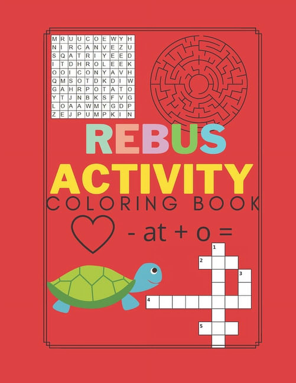 Rebus activity coloring book for smart logic kids toddlers ages