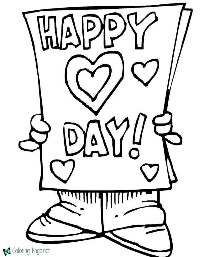 Valentines day coloring pages
