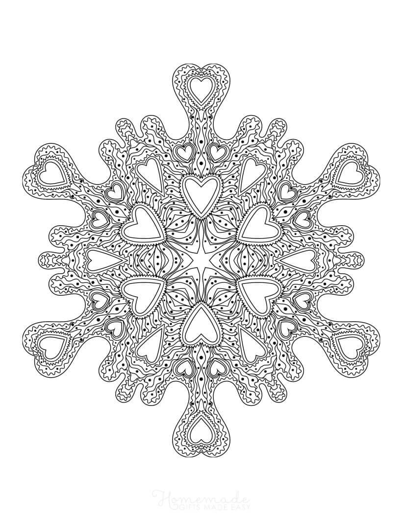 Printable snowflake coloring pages for adults