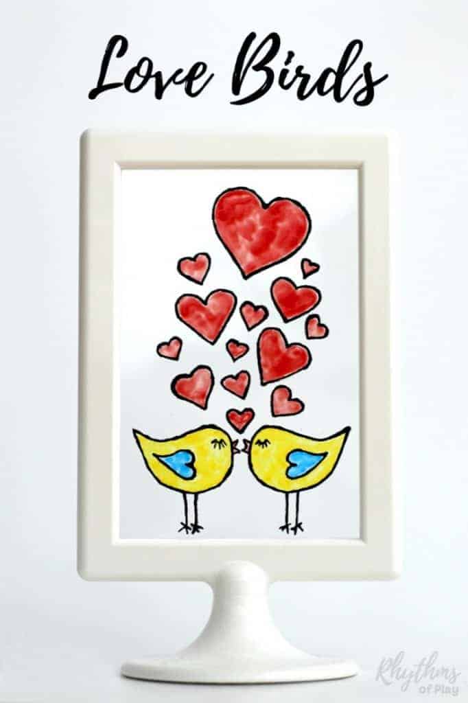 Kissing lovebirds craft and gift idea