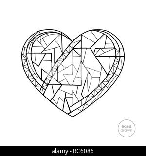 I love you doodle heart coloring page black and white valentines day pattern for coloring book stock vector image art