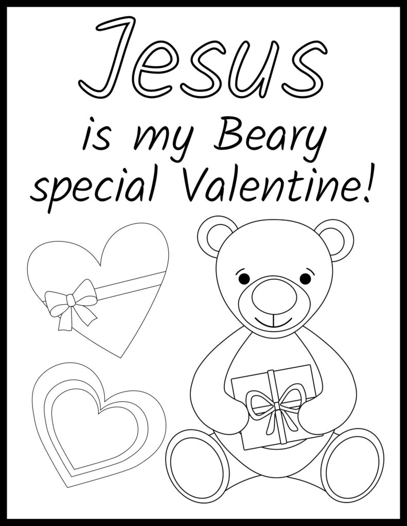 Christian valentine coloring pages