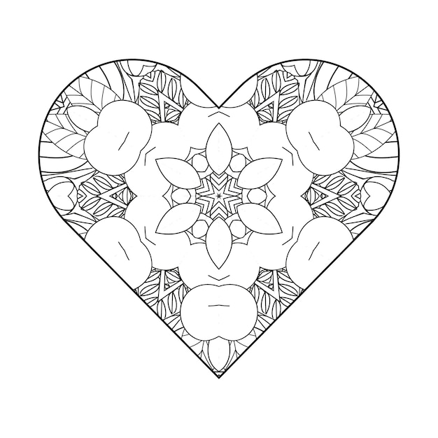 Premium vector heart coloring page valentines day coloring page adult coloring page coloring book for adults