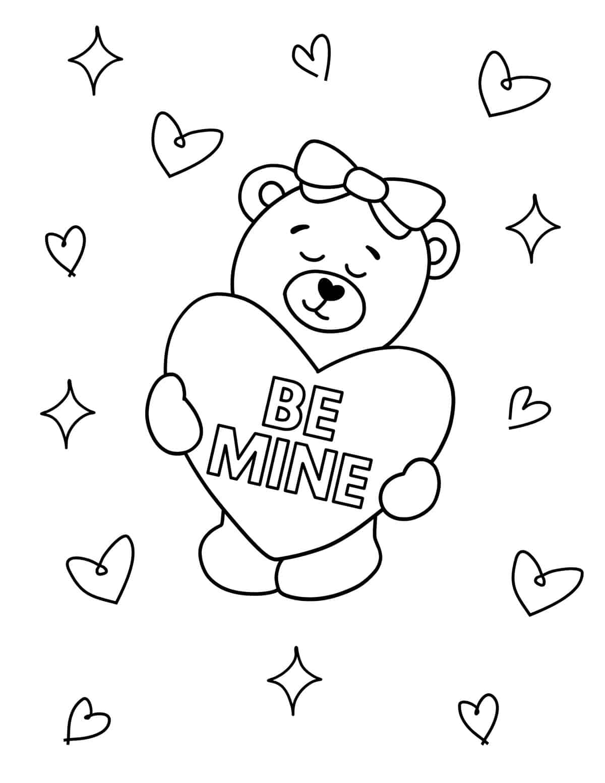 Free valentine coloring pages for kids