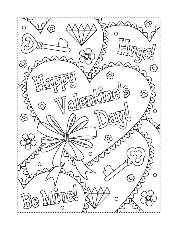 Free printable valentines day coloring pages for kids and adults