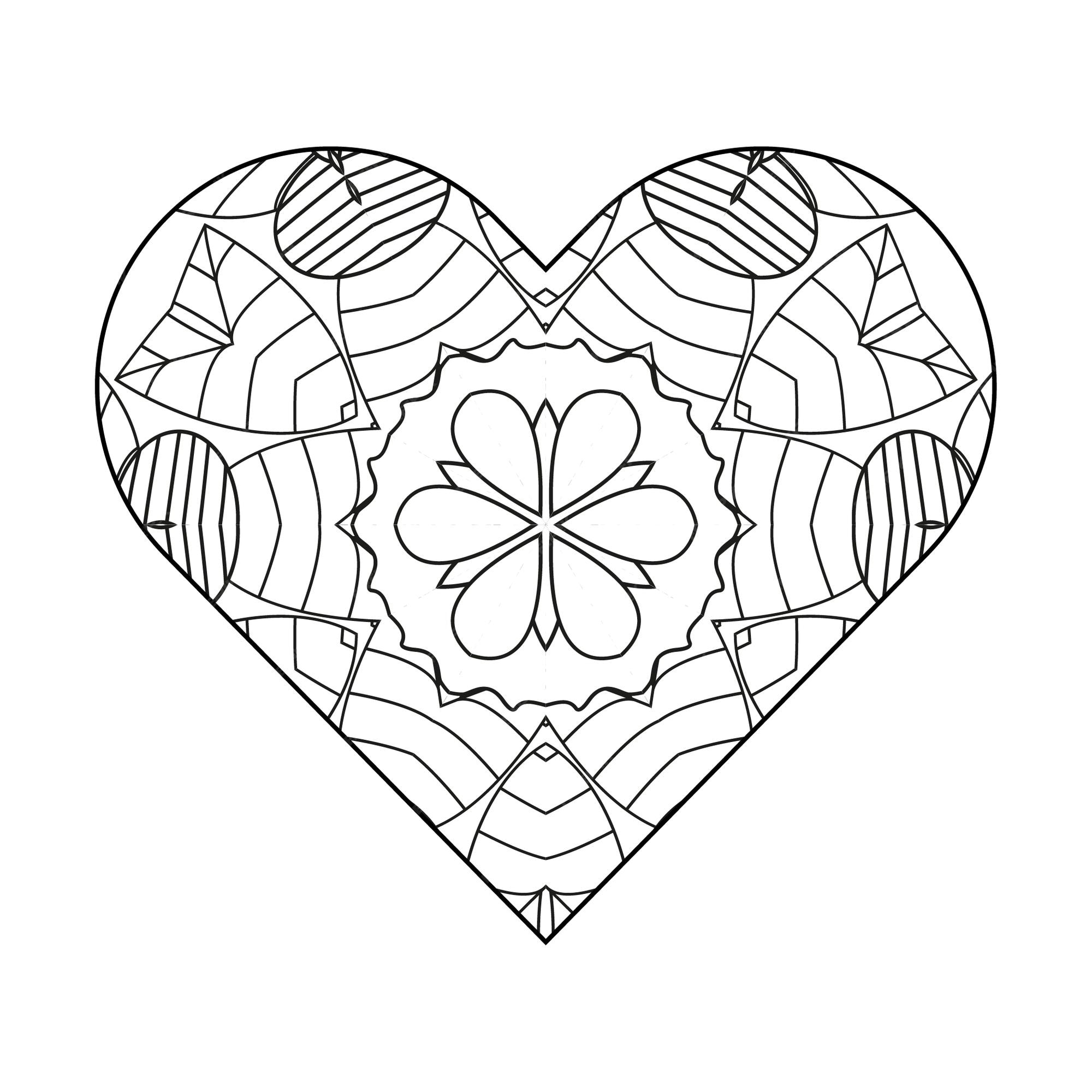 Premium vector heart coloring page valentines day coloring page adult coloring page coloring book for adults